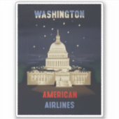Vintage Travel Poster voor American Airlines Sticker (Voorkant)