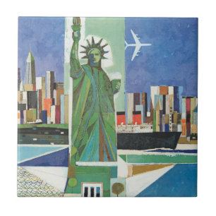 Vintage Travel Poster voor American Airlines Tegeltje