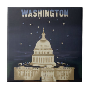 Vintage Travel Poster voor American Airlines Tegeltje