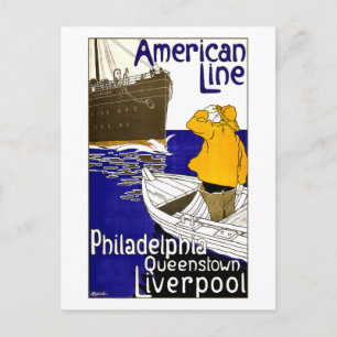 Vintage Travel Poster voor Amerikaans Briefkaart