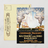 Vintage Travel Poster voor Baltimore Railroad Post Briefkaart (Voorkant / Achterkant)