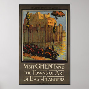 Vintage Travel Poster voor België