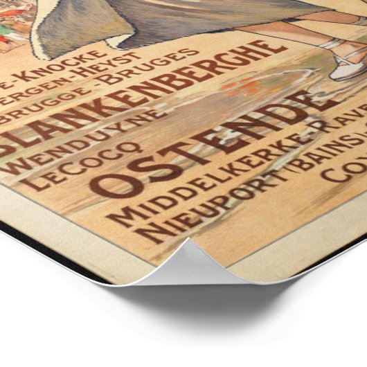 Vintage Travel Poster voor België (Hoek)