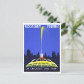 Vintage Travel Poster voor Buckingham Fountain Briefkaart (Staand voorkant)
