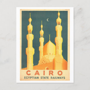 Vintage Travel Poster voor Caïro, Briefkaart