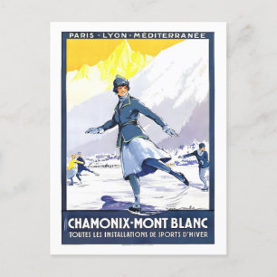 Vintage Travel Poster voor Chamonix, Frankrijk, Briefkaart