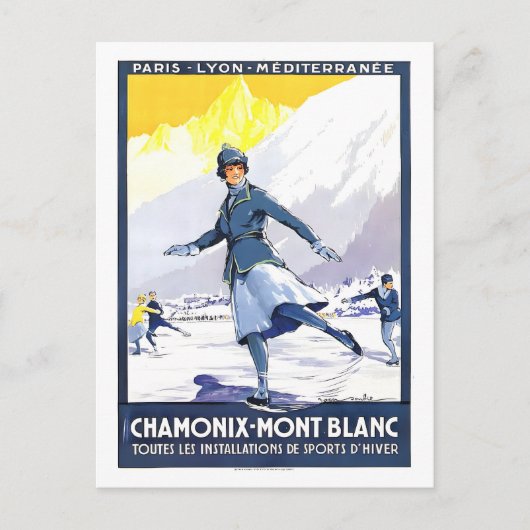 Vintage Travel Poster voor Chamonix, Frankrijk, Briefkaart (Voorkant)