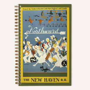 Vintage Travel Poster voor de New Haven R.R. Notitieboek