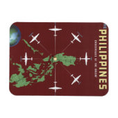 Vintage Travel Poster voor Filipijnse luchtvaartma Magneet (Horizontaal)