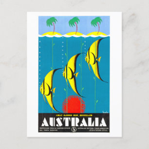 Vintage Travel Poster voor Great Barrier Reef Briefkaart