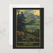 Vintage Travel Poster voor het Adirondackgebergte Briefkaart (Voorkant / Achterkant)