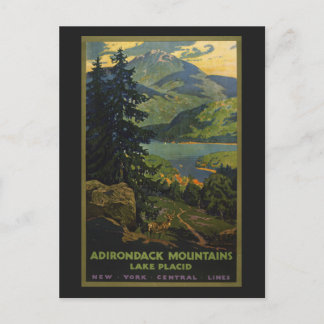 Vintage Travel Poster voor het Adirondackgebergte Briefkaart