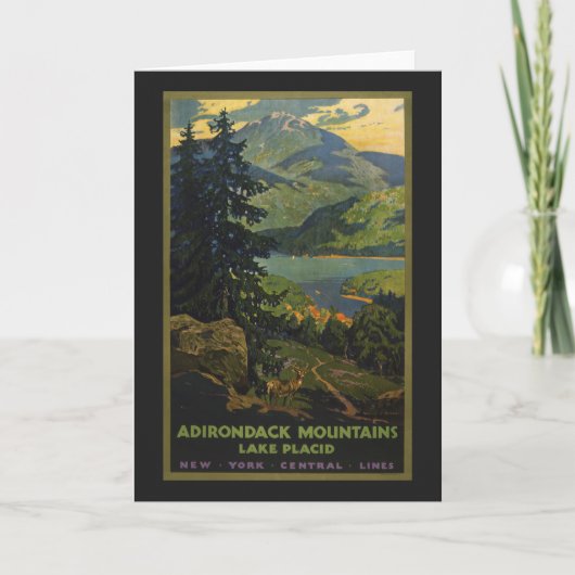 Vintage Travel Poster voor het Adirondackgebergte Kaart (Voorkant)