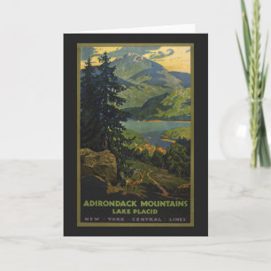 Vintage Travel Poster voor het Adirondackgebergte Kaart