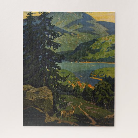 Vintage Travel Poster voor het Adirondackgebergte Legpuzzel (Verticaal)