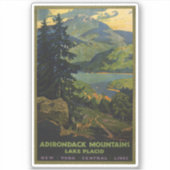 Vintage Travel Poster voor het Adirondackgebergte Sticker (Voorkant)