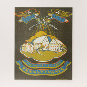 Vintage Travel Poster voor het Ephrata klooster Legpuzzel
