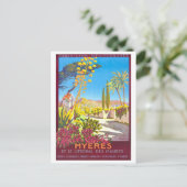 Vintage Travel Poster voor Hyeres, Frankrijk, Briefkaart (Staand voorkant)