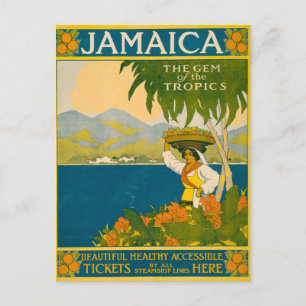 Vintage Travel Poster voor Jamaica Briefkaart