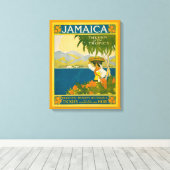 Vintage Travel Poster voor Jamaica Canvas Afdruk (Insitu (Houten vloer))