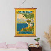 Vintage Travel Poster voor Jamaica Hangend Wandkleed (Slaapkamer)