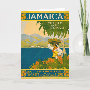 Vintage Travel Poster voor Jamaica Kaart