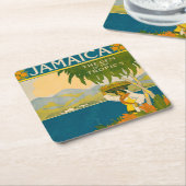Vintage Travel Poster voor Jamaica Kartonnen Onderzetters (Schuin)