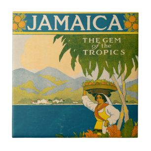 Vintage Travel Poster voor Jamaica Tegeltje