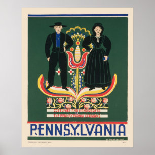Vintage Travel Poster voor Lancaster County, PA