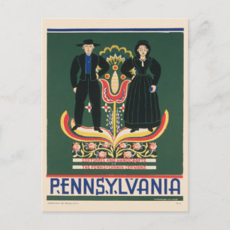 Vintage Travel Poster voor Lancaster County, PA Briefkaart