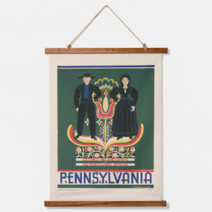 Vintage Travel Poster voor Lancaster County, PA Hangend Wandkleed