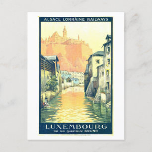 Vintage Travel Poster voor Luxemburg Briefkaart
