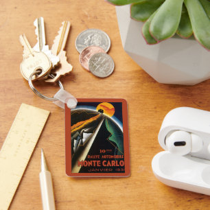 Vintage Travel Poster voor Monte Carlo Auto Rally Sleutelhanger