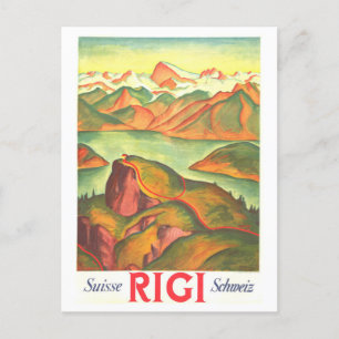 Vintage Travel Poster voor Mt. Rigi, Zwitserland, Briefkaart