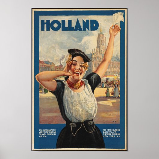 Vintage Travel Poster voor Nederland (Voorkant)
