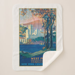Vintage Travel Poster voor New York Central Lines Sherpa Deken