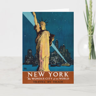 Vintage Travel Poster voor New York Kaart