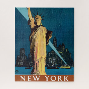 Vintage Travel Poster voor New York Legpuzzel