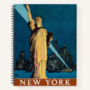 Vintage Travel Poster voor New York Notitieboek