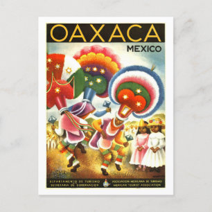Vintage Travel Poster voor Oaxaca, Briefkaart