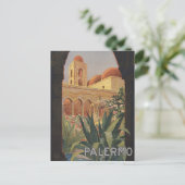 Vintage Travel Poster voor Palermo, Italië. Briefkaart (Staand voorkant)