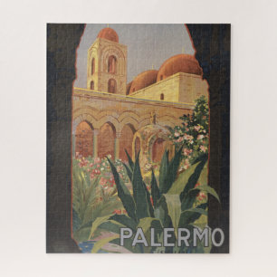 Vintage Travel Poster voor Palermo, Italië. Legpuzzel