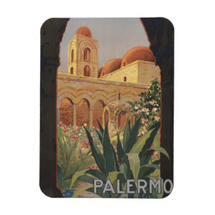 Vintage Travel Poster voor Palermo, Italië. Magneet