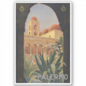 Vintage Travel Poster voor Palermo, Italië. Sticker (Voorkant)