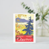 Vintage Travel Poster voor Quebec Briefkaart (Staand voorkant)