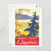 Vintage Travel Poster voor Quebec Briefkaart (Voorkant / Achterkant)