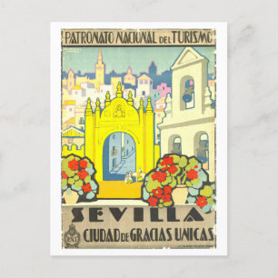 Vintage Travel Poster voor Sevilla in Spanje Briefkaart