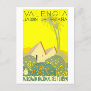 Vintage Travel Poster voor Valencia, Spanje, Briefkaart