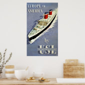 Vintage Travel Poster voor Verenigde Staten Lines (Keuken)