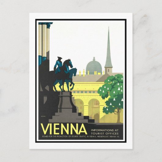 Vintage Travel Poster, Wenen Briefkaart (Voorkant)